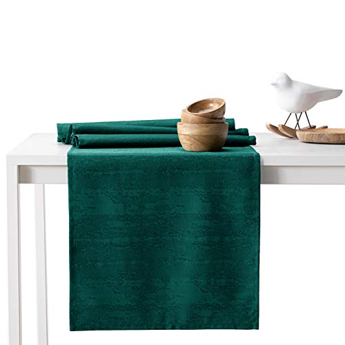 AmeliaHome Tischläufer Set 35x250 cm und 115x250 cm Lotuseffekt Wasserabweisend Schlangenhautmuster Achat grün Vesta von AmeliaHome