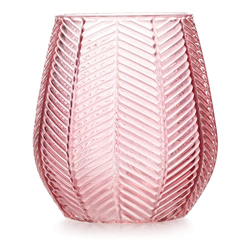 AmeliaHome Vase 12x13,5 cm Dekovase Tischvase aus Glas Dekoration Vitoria Puderrosa von AmeliaHome