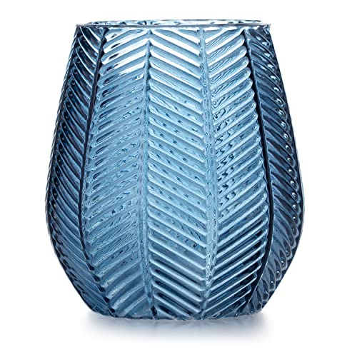 AmeliaHome Vase 15,5x19,5 cm Dekovase Tischvase aus Glas Dekoration Vitoria Dunkelblau von AmeliaHome