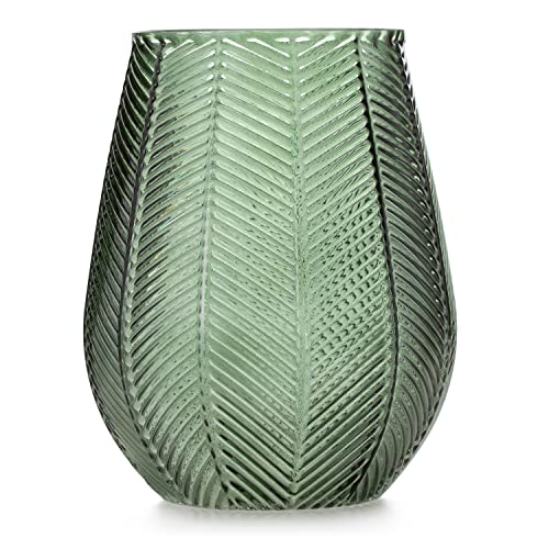 AmeliaHome Vase 15,5x19,5 cm Dekovase Tischvase aus Glas Dekoration Vitoria Flaschengrün von AmeliaHome