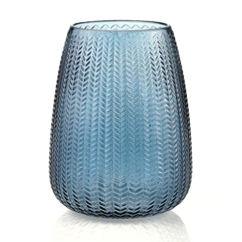 AmeliaHome Vase 18,5x24 cm Dekovase Tischvase aus Glas Dekoration Sevilla Dunkelblau von AmeliaHome