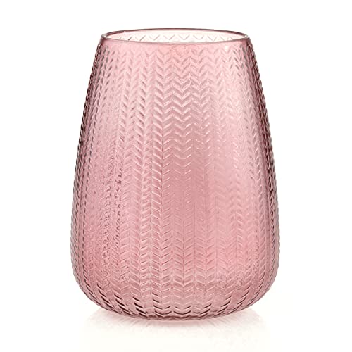 AmeliaHome Vase 18,5x24 cm Dekovase Tischvase aus Glas Dekoration Sevilla Puderrosa von AmeliaHome