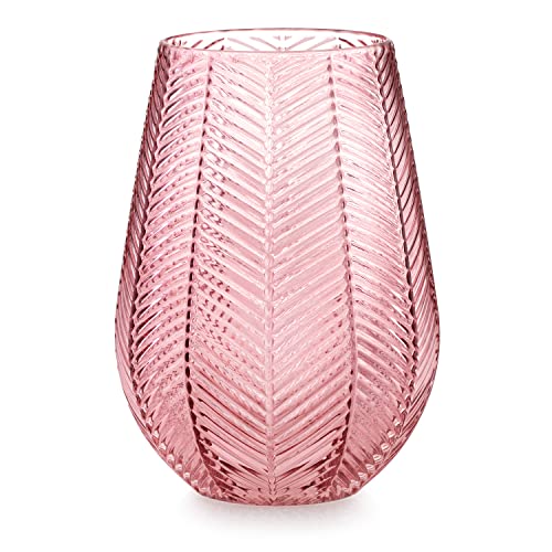 AmeliaHome Vase 18,5x25,5 cm Dekovase Tischvase aus Glas Dekoration Vitoria Puderrosa von AmeliaHome