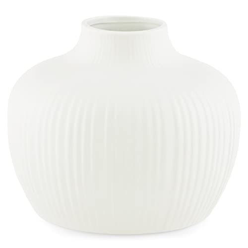 AmeliaHome Vase aus Keramik Dekovase Tischvase Dekoration Bali Creme von AmeliaHome