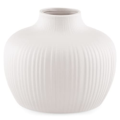 AmeliaHome Vase aus Keramik Dekovase Tischvase Dekoration Bali Puderrosa von AmeliaHome