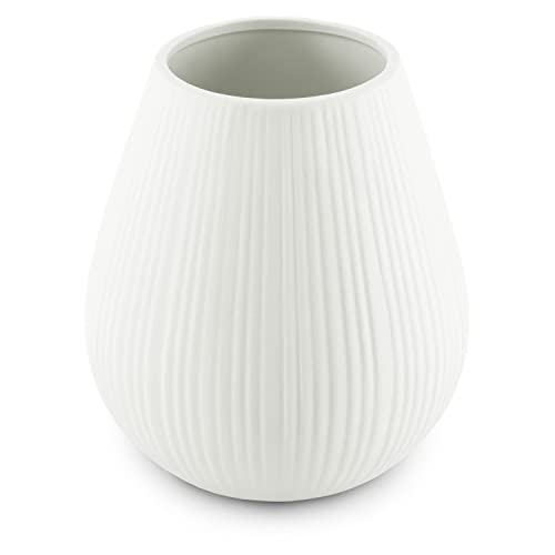 AmeliaHome Vase aus Keramik Dekovase Tischvase Dekoration Suez Creme von AmeliaHome
