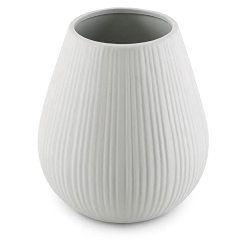 AmeliaHome Vase aus Keramik Dekovase Tischvase Dekoration Suez Grau von AmeliaHome