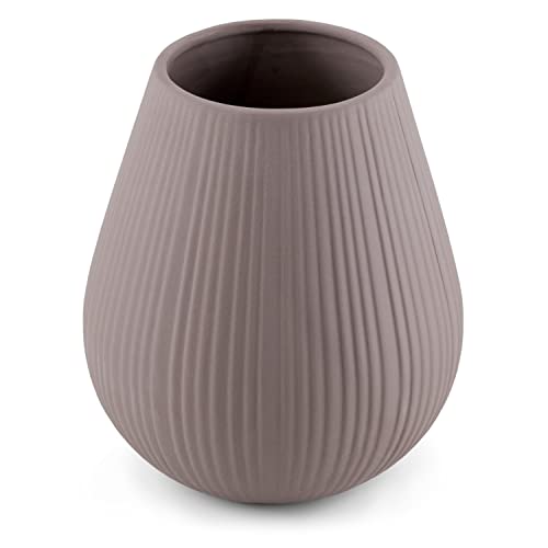 AmeliaHome Vase aus Keramik Dekovase Tischvase Dekoration Suez Kakao von AmeliaHome