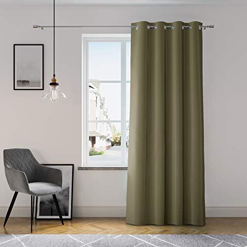 AmeliaHome Vorhang 140x250 cm Fensterdekoration Ösenschal Dekoschal Dekorvorhang Oxford Solid Khaki von AmeliaHome