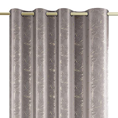 AmeliaHome Vorhang Velvet Optik 140x270 cm 1 St. Ösenschal Samt Fensterdekoration Dekoschal Lightning Silber Gold von AmeliaHome