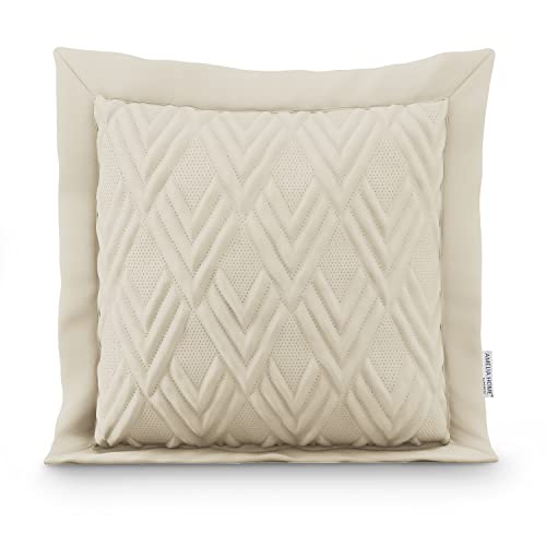 AmeliaHome Zierkissen Kissenbezug mit Füllung zweiseitig ultrasonic Steppung 45x45 cm Ophelia Creme von AmeliaHome