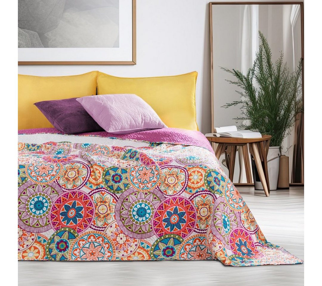 Tagesdecke Bettüberwurf Colors - Luxus Tagesdecke mit Wendedesign Bibi Blumen, DecoKing, Wendedesign von DecoKing