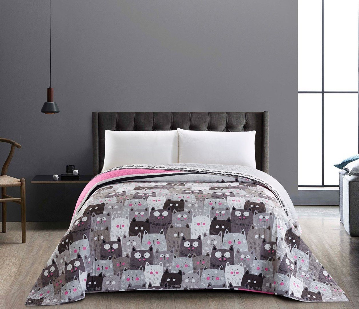 Tagesdecke Bettüberwurf Colors - Luxus Tagesdecke mit Wendedesign Cats invasion, DecoKing von DecoKing