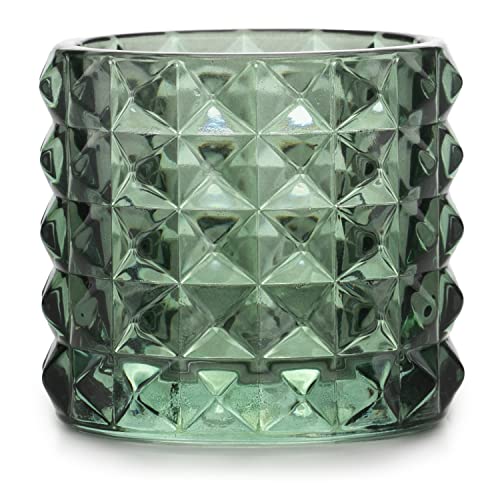Teelichthalter aus Glas AmeliaHome Kerzenhalter Teelichtglas 7x6,5 cm Malaga Flaschengrün von AmeliaHome