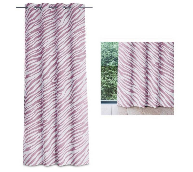 AmeliaHome Vorhang Vorhang Gardine 140x250 cm Ösen Zebra Muster für Wohnzimmer, Ösen (1 St), verdunkelnd, Store von AmeliaHome