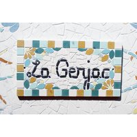 Keramikmosaik-Hausnamens - Und Adressschild 16 X 30 cm Zum Aufhängen, Floraler Stil, Möglichkeit Zur Individuellen Gestaltung Der Farben von AmeliaHurstArt