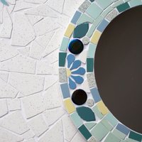 Spiegel Blumen Einzigartiges Mosaik Handgemachte Bunte Mittelgroße Niedliche Deko von AmeliaHurstArt