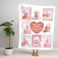 Benutzerdefinierte Baby Fotodecke, Babydecke, Neugeborenen Decke, Geschenk, Geschenk Für Neue Mutter, Erinnerungsdecke, Personalisierte Fotodecke von AmelindaStoreCo