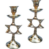 Paar Kerzenhalter Shabbat -14 cm Höhe Aus Messing/Kupfer von AmenJudaica