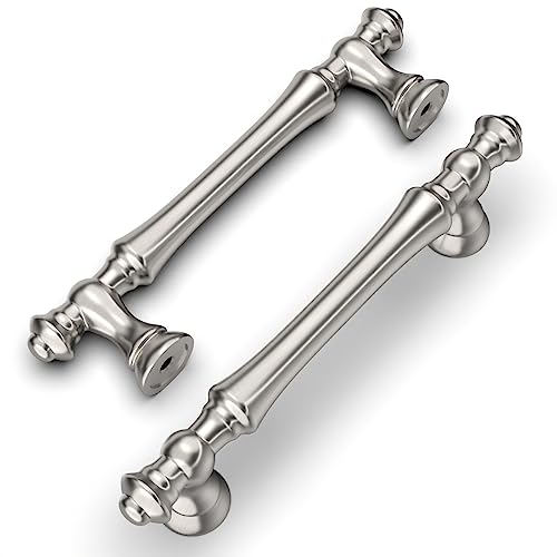 Amerdeco 10 Stück Möbelgriffe Gebürsteter Nickel, 96mm Lochabstand, Zinklegierung Schubladengriffe & Schrankgriffe für Küchenschränke & Kleiderschränke UK0017 von Amerdeco