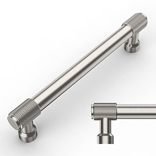 Amerdeco 10 Stück Möbelgriffe Gebürsteter Nickel, 192mm Lochabstand, Aluminiumlegierung Schubladengriffe & Schrankgriffe für Küchenschränke & Kleiderschränke UK0070 von Amerdeco