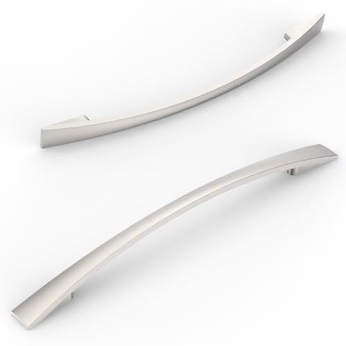 Amerdeco 10 Stück Möbelgriffe Gebürsteter Nickel Schrankgriffe Küchengriffe 160mm Lochabstand Schubladen Griffe Schubladengriffe Griffe für Küchenschränke Kleiderschrank UK0023 von Amerdeco