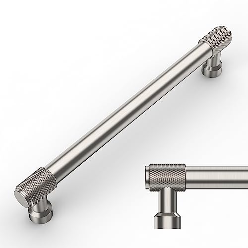 Amerdeco 10 Stück Möbelgriffe Gebürsteter Nickel, 160mm Lochabstand, Aluminiumlegierung Schubladengriffe & Schrankgriffe für Küchenschränke & Kleiderschränke UK0070 von Amerdeco