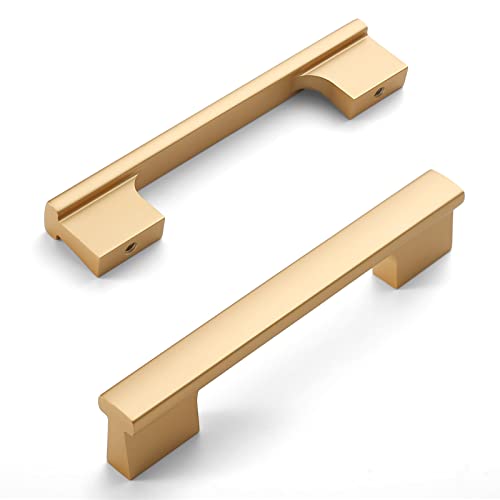 Amerdeco 10 Stück Möbelgriffe Gold, 96mm Lochabstand, Aluminiumlegierung Schubladengriffe & Schrankgriffe für Küchenschränke & Kleiderschränke UK0048 von Amerdeco