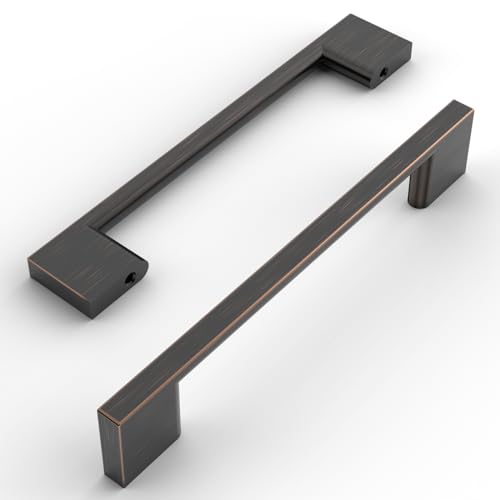 Amerdeco 10 Stück Möbelgriffe Öl Rieb Bronze, 128mm Lochabstand, Aluminiumlegierung Schubladengriffe & Schrankgriffe für Küchenschränke & Kleiderschränke UK0035 von Amerdeco