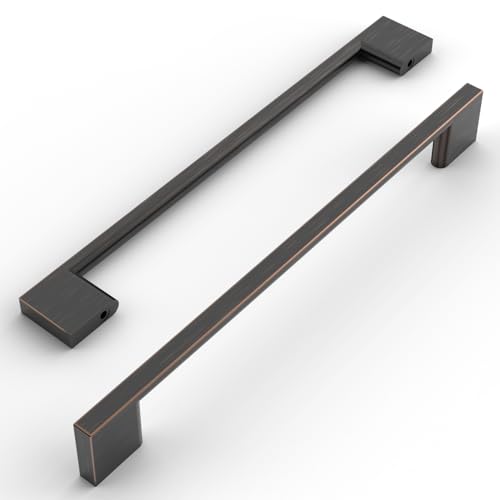 Amerdeco 10 Stück Möbelgriffe Öl Rieb Bronze, 192mm Lochabstand, Aluminiumlegierung Schubladengriffe & Schrankgriffe für Küchenschränke & Kleiderschränke UK0035 von Amerdeco