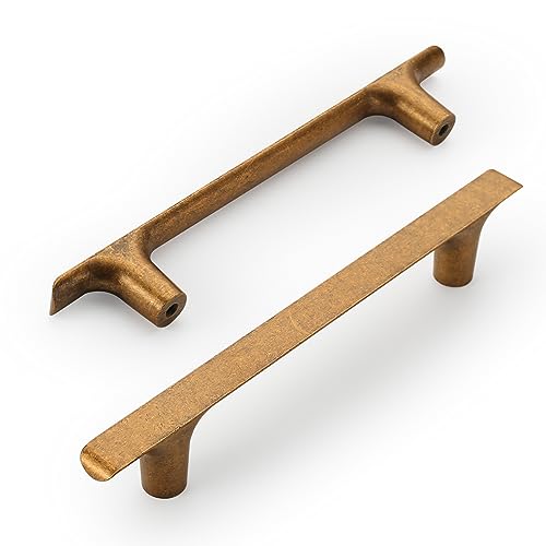 Amerdeco 10 Stück Möbelgriffe Antik Messing, 128mm Lochabstand, Zinklegierung Schubladengriffe & Schrankgriffe für Küchenschränke & Kleiderschränke UK0060 von Amerdeco