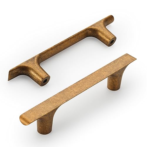 Amerdeco 10 Stück Möbelgriffe Antik Messing, 96mm Lochabstand, Zinklegierung Schubladengriffe & Schrankgriffe für Küchenschränke & Kleiderschränke UK0060 von Amerdeco
