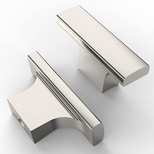 Amerdeco 10 Stück Möbelknöpfe Gebürsteter Nickel Stangengriff Küchenbeschläge Schrankknöpfe für Schrank, Kleiderschrank, mit einem Schrauben UK0048 von Amerdeco