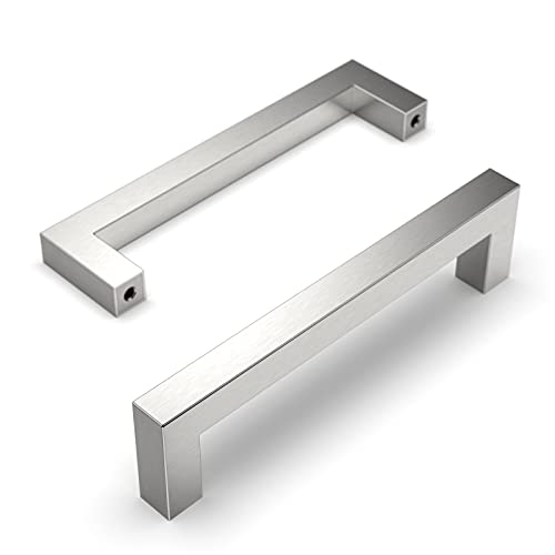 Amerdeco 20 Stück Möbelgriffe Edelstahl Gebürsteter Nickel Schrankgriffe Küchengriffe 128mm Lochabstand Schubladen Griffe Zinklegierung Schubladengriffe Griffe für Küchenschränke Kleiderschrank von Amerdeco