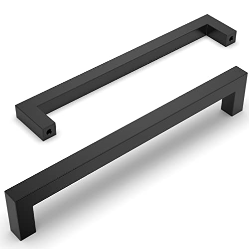 Amerdeco 20 Stück Möbelgriffe Schwarz Edelstahl-192mm Bohrlochabstand – Schrankgriffe, Küchengriffe, Schubladengriffe für Küchenschränke & Kleiderschränk von Amerdeco