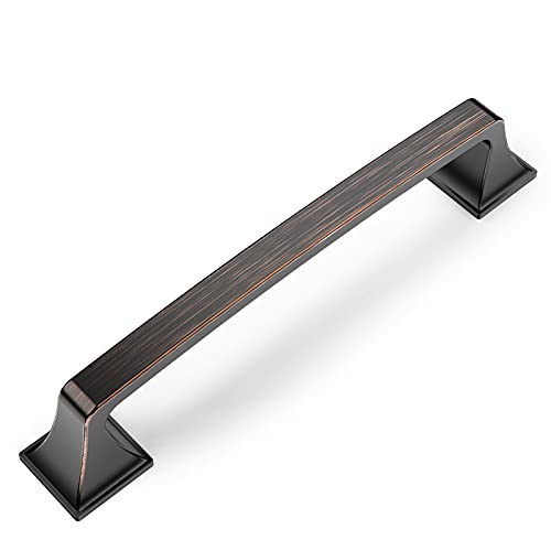 Amerdeco 6 Stück Möbelgriffe Öl rieb Bronze 160mm Lochabstand Zinklegierung Griffe für Küchenschränke Schrankgriffe Schubladengriffe Türgriffe für Küchenschränke Kleiderschrank UK0015 von Amerdeco