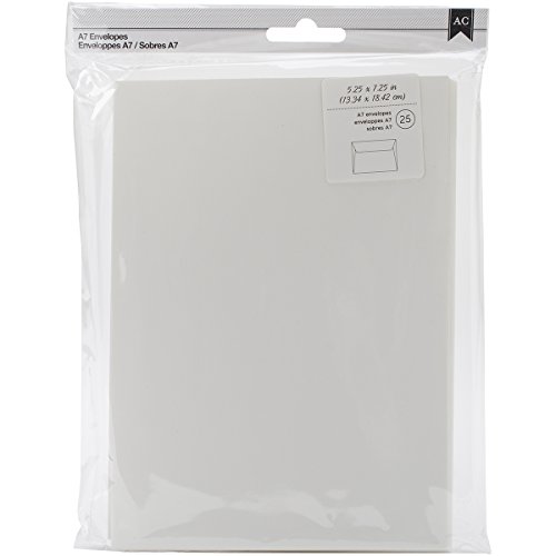 American Crafts A7 Briefumschläge (5.25 x 7.25-inch) 25/pkg-Ivory, andere, Mehrfarbig von American Crafts