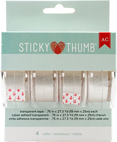 American Crafts Klebeband für Daumen, ca. 1,9 cm x 27m, transparent, 4 Stück von American Crafts