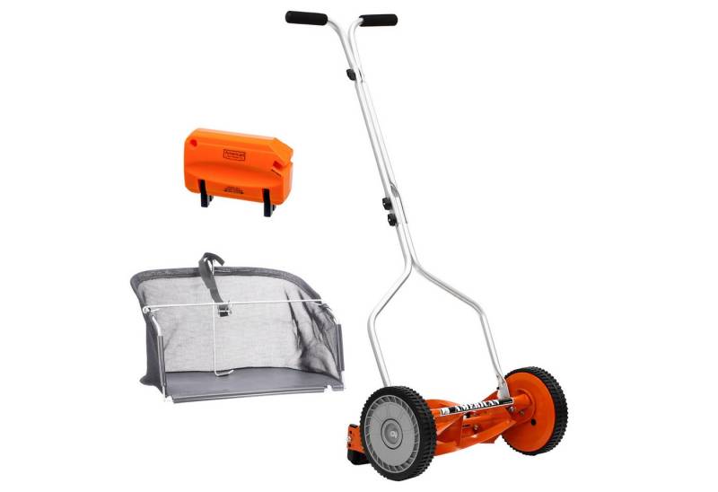 American Lawn Mower Company Spindelmäher 1204-14 Walzenmäher, 35,5 cm Schnittbreite, (Spar-Set, mit oder ohne Fangkorb), 4 Klingen Spindelrasenmäher mit oder ohne Fangkorb von American Lawn Mower Company