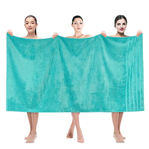 American Soft Linen Großes Jumbo-Badetuch aus 100% türkischer echter Baumwolle, 35 x 70 cm, Premium-& Luxus-Handtücher für Badezimmer, maximale Weichheit & saugfähiges Badelaken – Türkisblau American Soft Linen Großes Jumbo-Badetuch aus 100% türkischer echter Baumwolle, 35 x 70 cm, Premium-& Luxus-Handtücher für Badezimmer, maximale Weichheit & saugfähiges Badelaken – Türkisblau von American Soft Linen