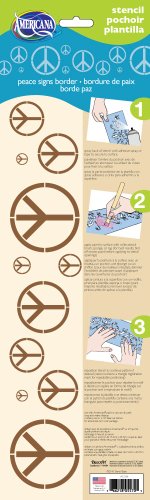 Americana Decor Bordüre Peace Signs Schablone, blau, 6 X 18 Americana Decor Bordüre Peace Signs Schablone, blau, 6 X 18 von DecoArt