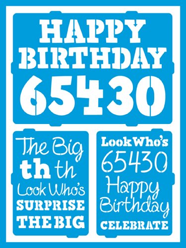 Americana Decor Geburtstag Meilensteine Schablone, blau, 6 X 20,3 cm von DecoArt