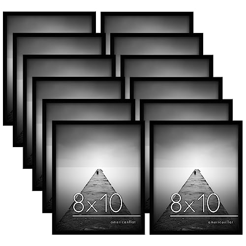 Americanflat 12-teiliges Bilderrahmenset 20x25 cm in Schwarz - Bildergalerie-Rahmenset mit Poliertem Glas - Bilderrahmen mit Horizontalen und Vertikalen Formaten für Wand und Tisch von Americanflat