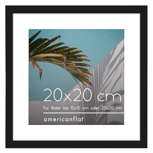 Americanflat 20,3 x 20,3 cm Bilderrahmen aus Walnussholz mit bruchfestem Glas - Horizontal und Vertikal für Wand und Tischplatte von Americanflat