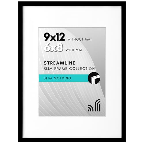 Americanflat 22,9 x 30,5 cm Bilderrahmen mit bruchfestem Glas – Verwendung als 15,2 x 20,3 cm Rahmen mit Passepartout oder 22,9 x 30,5 cm Rahmen ohne Passepartout – Streamline Collection – dünner von Americanflat