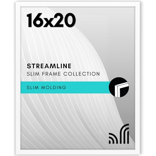 Americanflat 40,6 x 50,8 cm Bilderrahmen mit poliertem Plexiglas, Streamline-Kollektion, dünner Rand, Bilderrahmen für Wanddekoration, Befestigungsmaterial im Lieferumfang enthalten, Weiß Americanflat 40,6 x 50,8 cm Bilderrahmen mit poliertem Plexiglas, Streamline-Kollektion, dünner Rand, Bilderrahmen für Wanddekoration, Befestigungsmaterial im Lieferumfang enthalten, Weiß von Americanflat