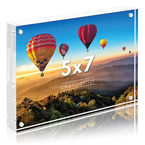 Americanflat Acryl-Bilderrahmen, 12,7 x 17,8 cm, transparenter Bilderrahmen mit magnetischen Ecken, Acryl-Bilderrahmen zum Aufstellen auf Schreibtisch oder Tisch, weiches Mikrofasertuch im von Americanflat