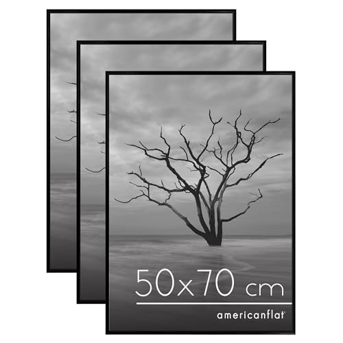 Americanflat Bilderrahmen 50x70 cm in Schwarz - Set mit 3 Stück - 50x70 cm Rahmen im Schmalen Design, Plexiglas-Abdeckung und Aufhängevorrichtung für Horizontale oder Vertikale Wandanzeige Americanflat Bilderrahmen 50x70 cm in Schwarz - Set mit 3 Stück - 50x70 cm Rahmen im Schmalen Design, Plexiglas-Abdeckung und Aufhängevorrichtung für Horizontale oder Vertikale Wandanzeige von Americanflat