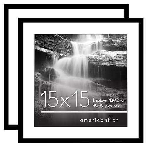 Americanflat Bilderrahmen in Schwarz, 38,1 x 38,1 cm, 2 Stück, Verwendung als 30,5 x 30,5 cm Bilderrahmen mit Passepartout oder 38,1 x 38,1 cm Rahmen ohne Passepartout, Galerie-Wandrahmen-Set mit von Americanflat