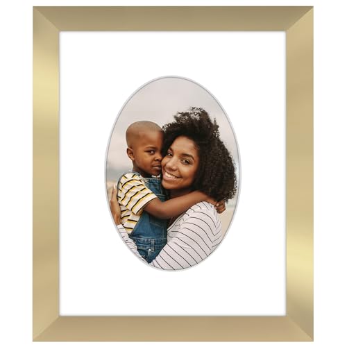 Americanflat Bilderrahmen mit ovalem Passepartout und bruchfestem Glas – Signature Collection – Designer-Bilderrahmen für Tischplatte und Wanddisplay – 20,3 x 25,4 cm Bilderrahmen ohne Passepartout von Americanflat